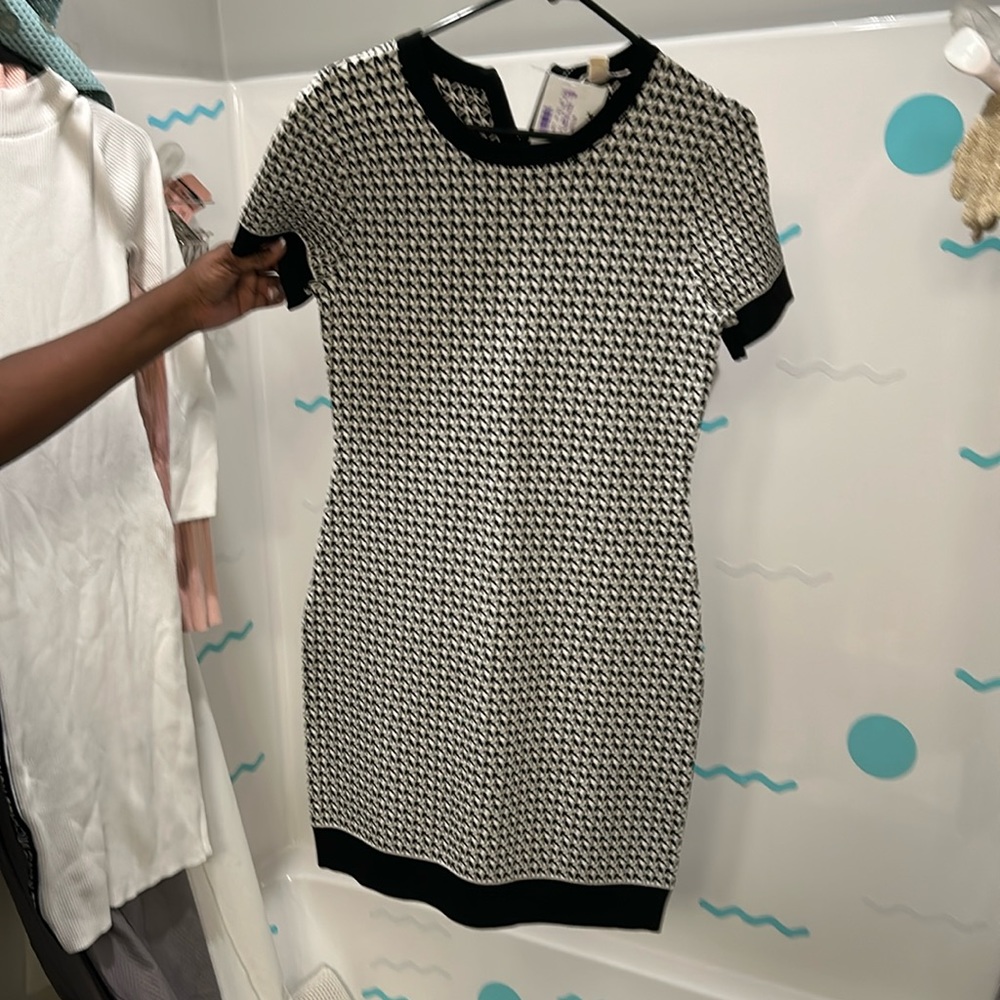 MK black and white dress brand new size small